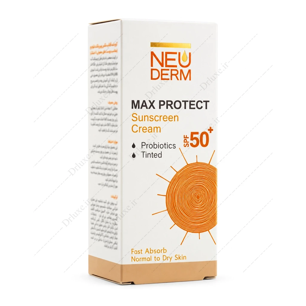 کرم ضد آفتاب مکس پروتکت نئودرم SPF50 مناسب برای پوست نرمال تا خشک